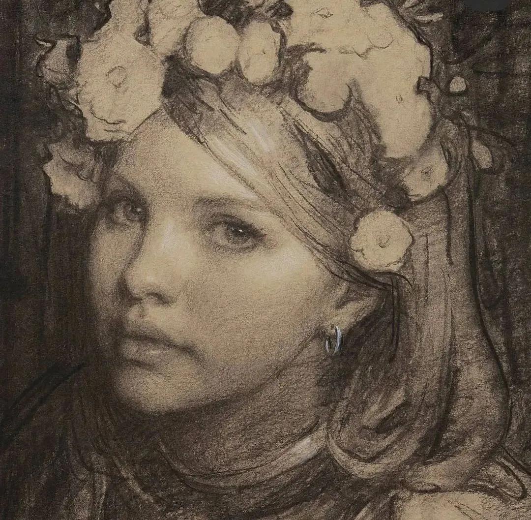 油画作品|好久没见过这么准的造型了,她的用色也超扎实!