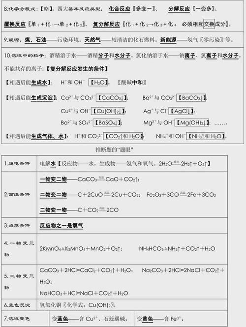 中考化学：知识点总结，老师都说“太全了”