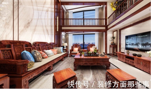 起居室|300平四居室,超越了一切的物质中式美