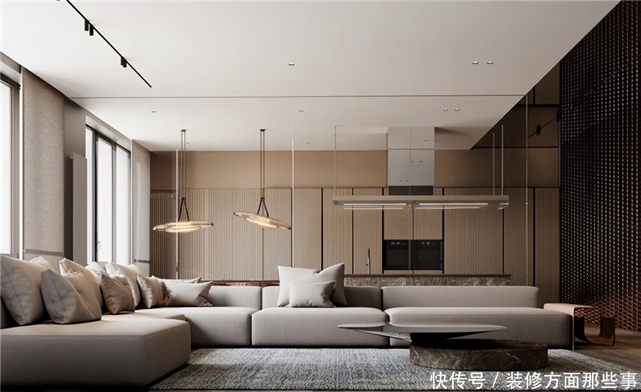 镜面|163㎡极简风格镜面天花板增强了纵深感,空间瞬间通透有趣