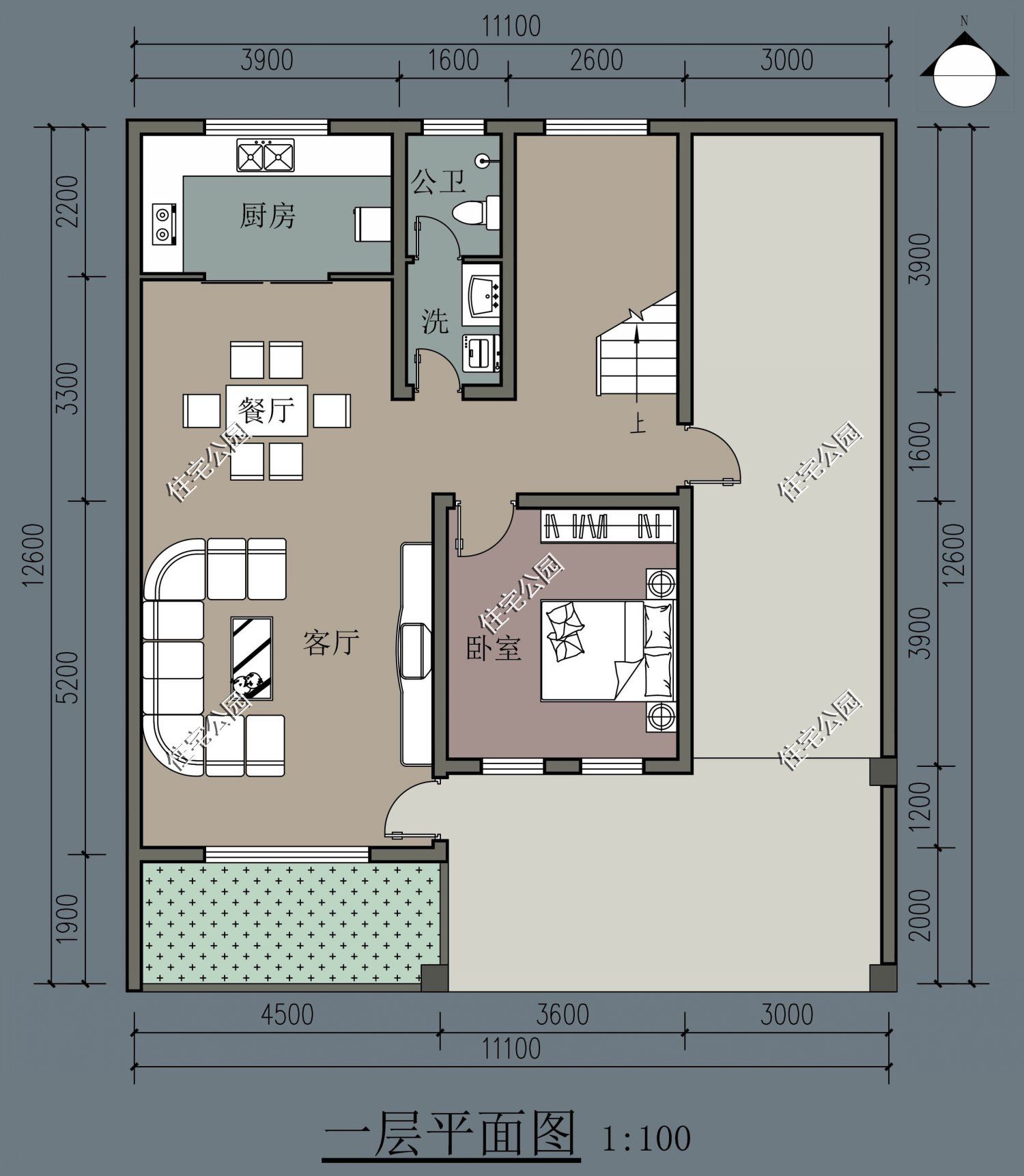 露台|农村建房想省钱？看看这10套平屋顶户型，20来万就能建好