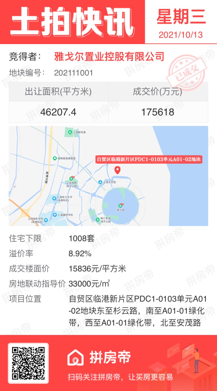 一次修正报价后,雅戈尔17.56亿拿下临港纯宅地|焦点直击| 临港