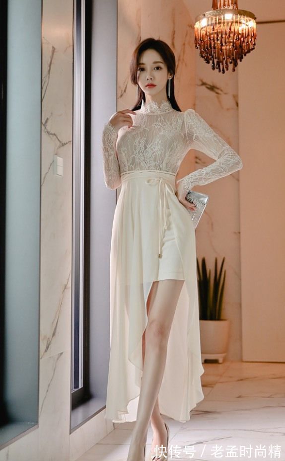 美珠 美珠时尚穿搭高清写真,温婉的白色连衣裙,仙气飘飘美得不像话