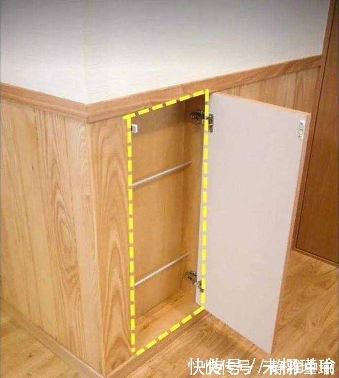 收纳|装修新房时，走廊式玄关鞋柜，护墙板里装鞋架真牛，太聪明了！