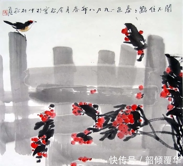 花鸟画|浓墨重彩|冯今松花鸟画