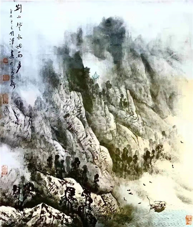 北京荆山楚水书画院@艺术鉴赏网:王明泽独放异彩的楚文化山水画(赏析)