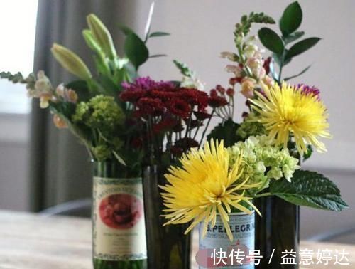 酒瓶|买了花却没有花瓶该怎么办?用啤酒瓶做一个,实用、美观又独特