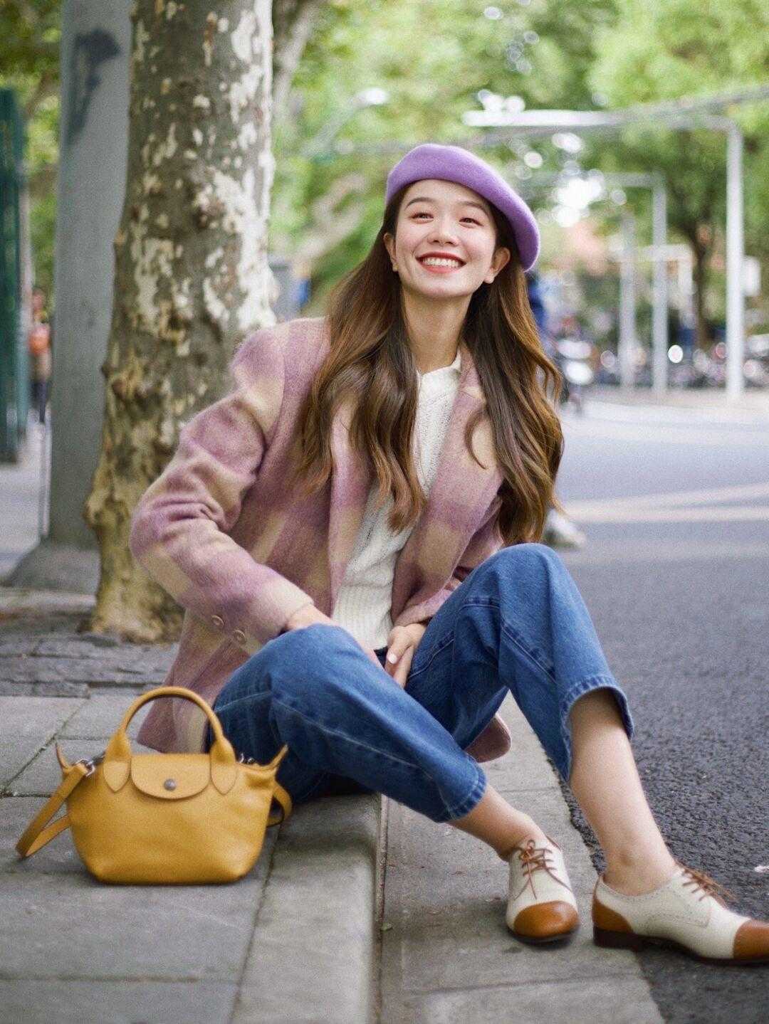 牛仔裤|格纹西装才是今年最in单品,配牛仔裤、半身裙都时髦,百搭又洋气