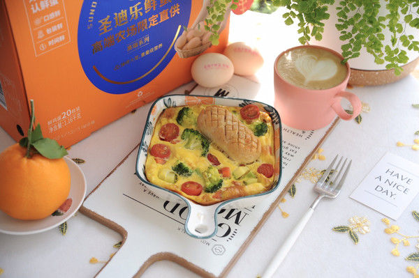 鲜蛋|低卡杂蔬鸡肉肠烘蛋