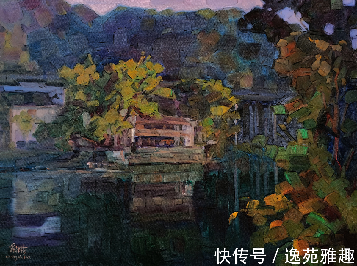 油画@「作品欣赏」唯美的婺源,五彩斑斓!画家薛祥新写生作品欣赏