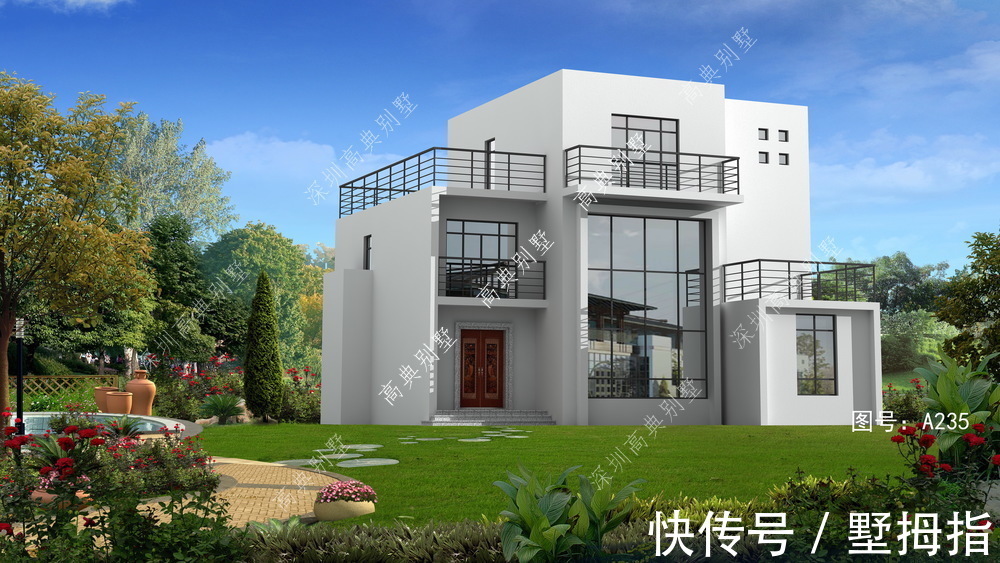 乡村|时尚的现代乡村别墅,美观新颖,通风采光极好。