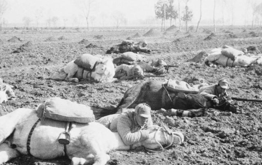 抗日战争|一组照片还原真实的抗日战争,骑兵和马都躺在平原上伏击敌人