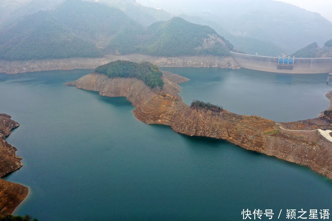 小岛将被淹没，枯水期的绝版风光，五十年一遇