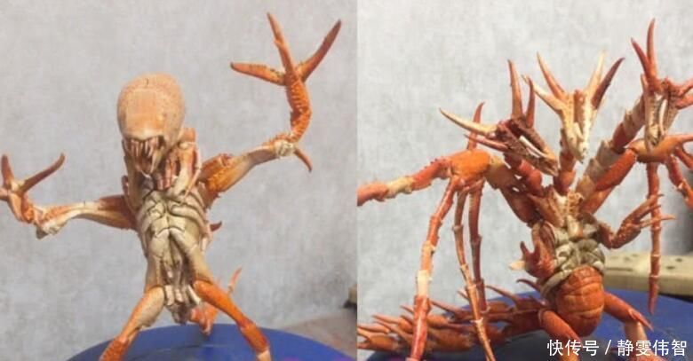 小沙发|万物皆可手办,知了做出异形的感觉,小龙虾壳变身恶魔龙