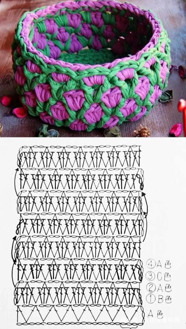 布条这样钩织,快速变收纳筐,放家里不好用吗DIY编织附教程