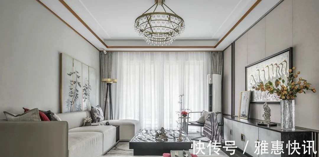 浅灰色调|145㎡现代新中式风,全屋淡雅柔美,时尚又有韵味