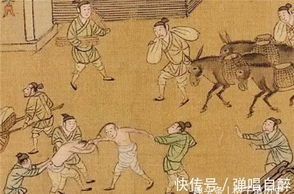 绘画&清明上河图放大100倍后,发现一尴尬场景:树下睡觉的小伙在干嘛?