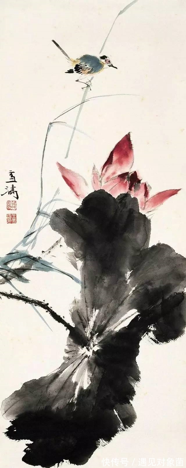 花骨朵儿@王雪涛笔下的荷花