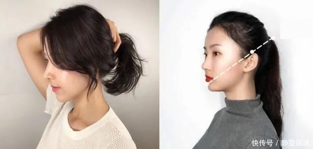 轮廓 发型分享不同脸型马尾位置,圆脸、方脸这样绑最瘦小脸