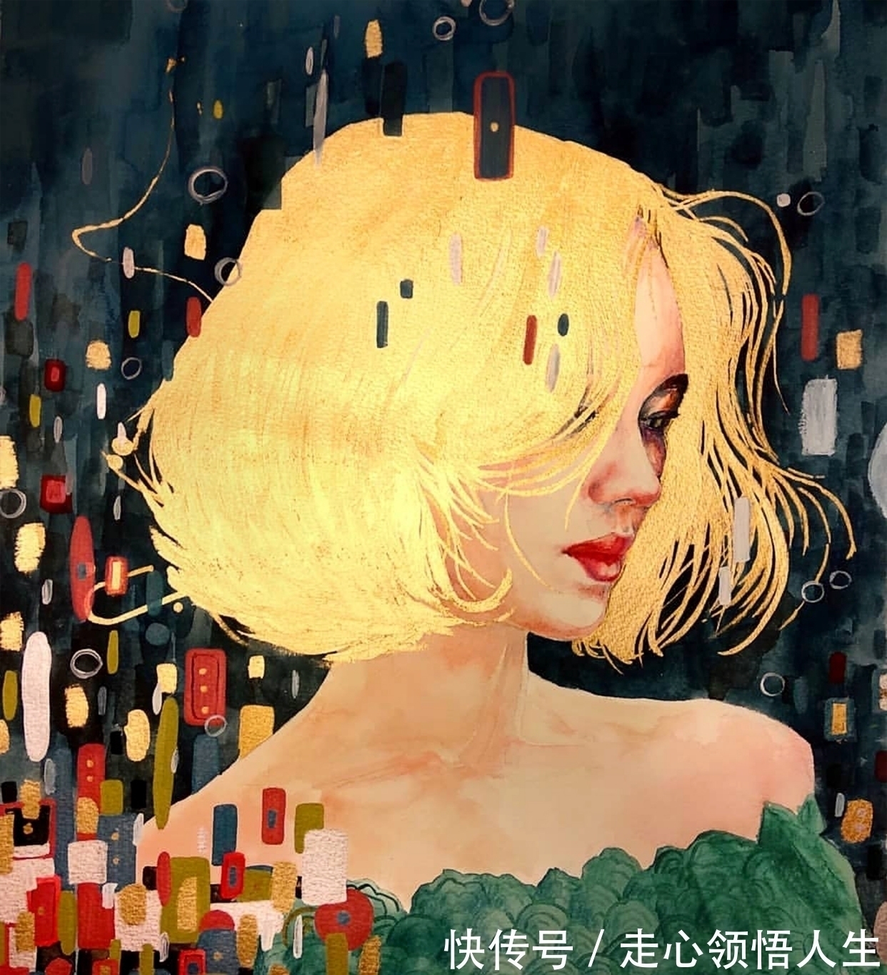 希腊$寂静宇宙中的明眸:色彩与金箔的交融,插画家卡法西斯的神话四季