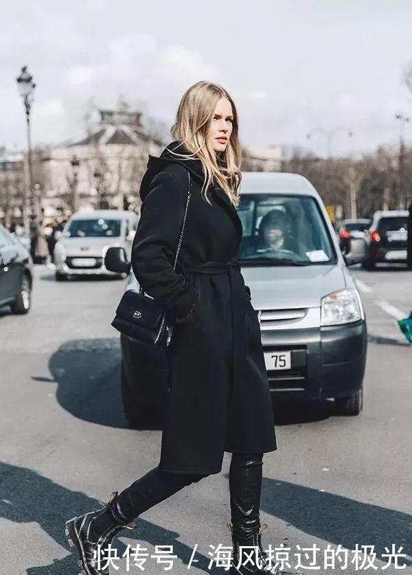 外套|外套穿搭经典的黑色外套,秋冬怎么穿才能气质不沉闷!
