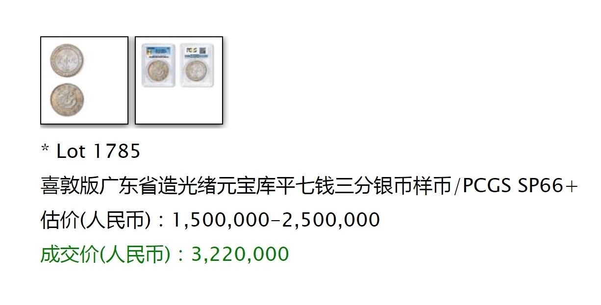 张作霖纪念银币样币成交价格230万元，高价藏品具有3个特点