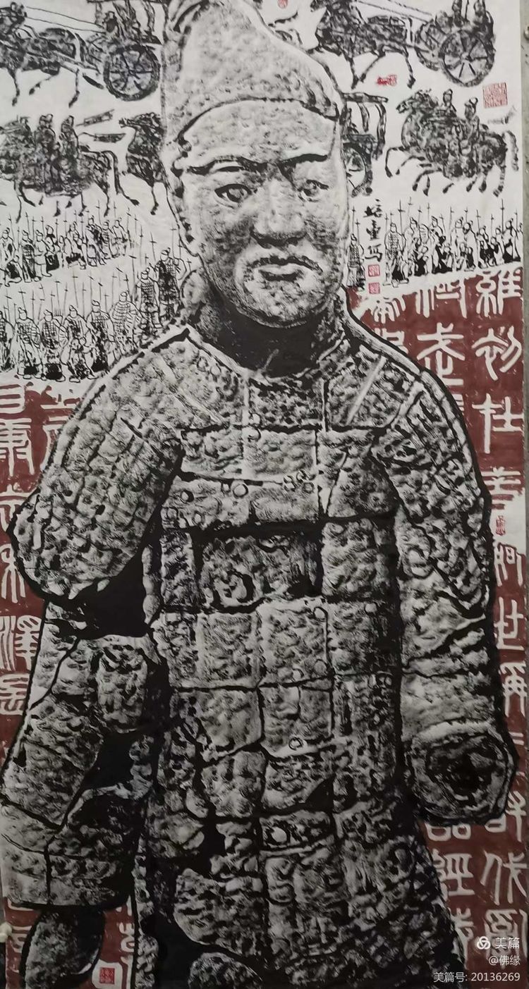 焦墨画|秦始皇兵马俑马培童焦墨组画，震动画坛，叹为观止！