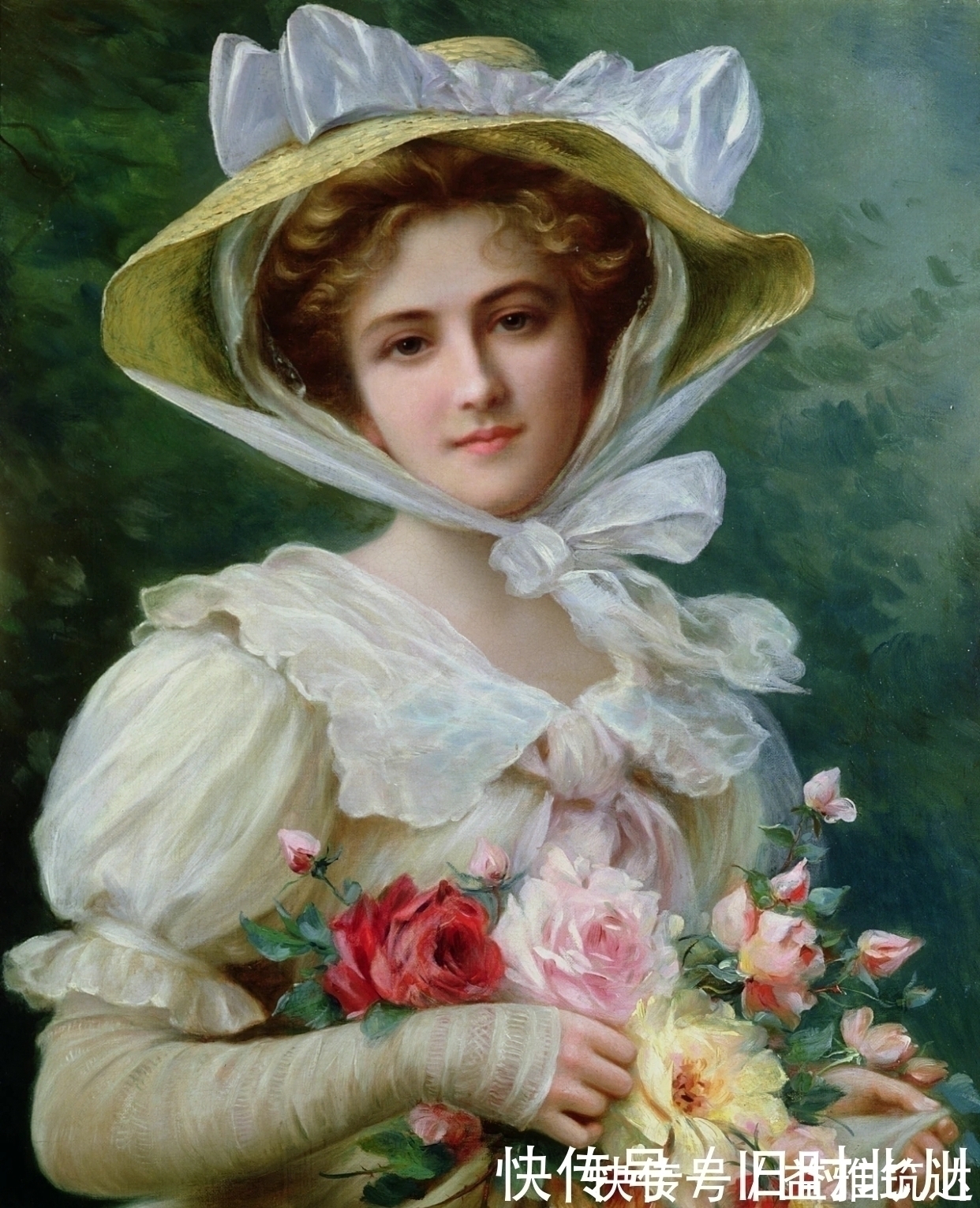 女子&不愧是学院派代表画家,画中的女子如此可爱动人