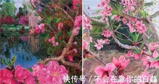 农村妇女#大妈模仿大师画桃花，200元一副却能以假乱真，专家：亵渎艺术