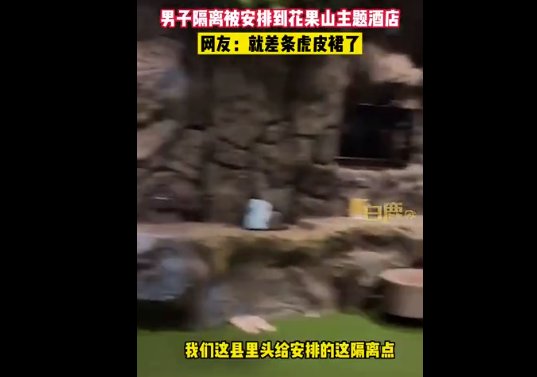 森林房|男子隔离被安排到花果山主题酒店！评论区笑不活了……