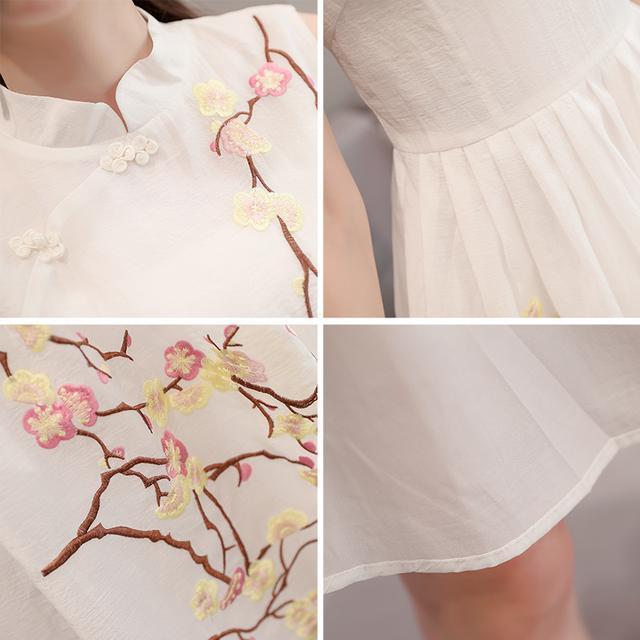 刺绣|仙气十足的改良旗袍裙,才是塑造淡雅女神的必备单品