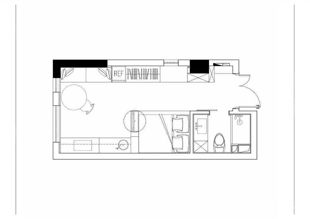 客厅|不到30平的单身小公寓,所有设备一应俱全,还有可旋转的电视