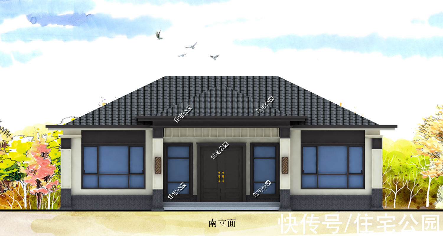 农村|农村盖房就选这套一层户型吧，造价只要20多万，保你喜欢的不得了