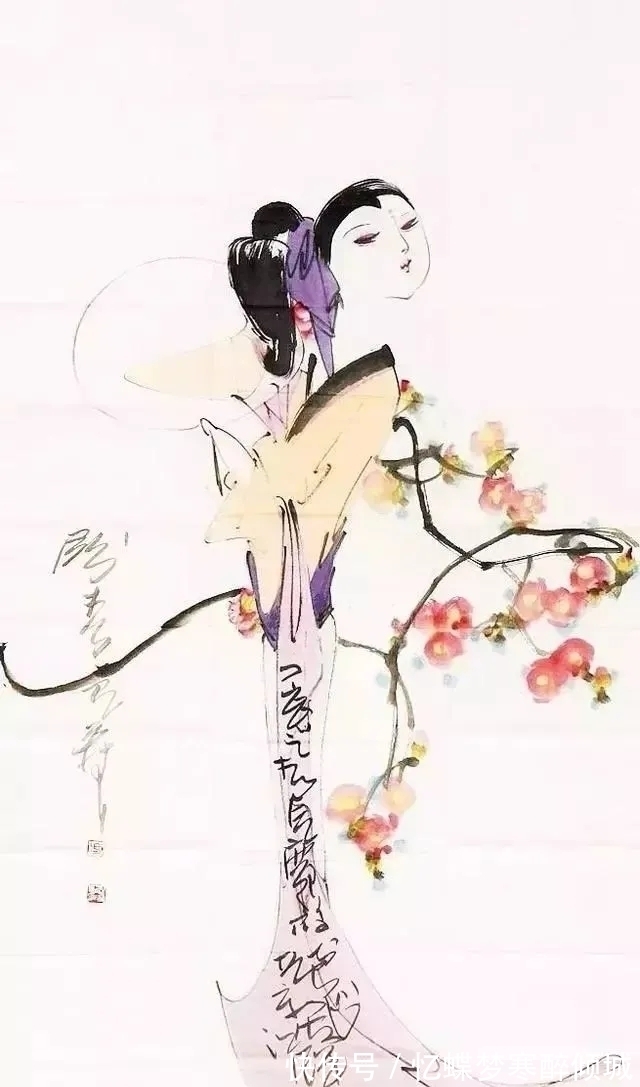 国画#方见尘的国画,构图简朴、墨少意多、意境空灵、超尘拔俗见称