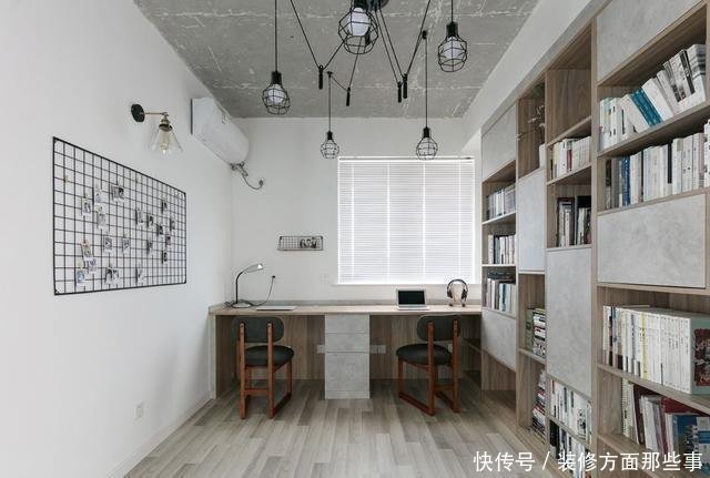 现代风|94平现代风三居室,拆了沙发墙做了一个玻璃书房