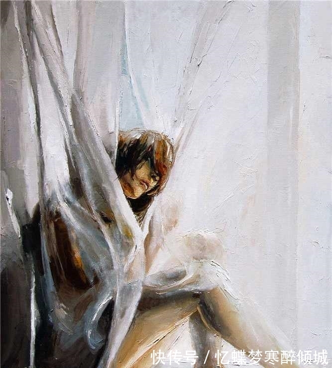 绘画!3D雕刻似的画面上典雅、知性的柔美女性|维克多唯美的调色刀画作