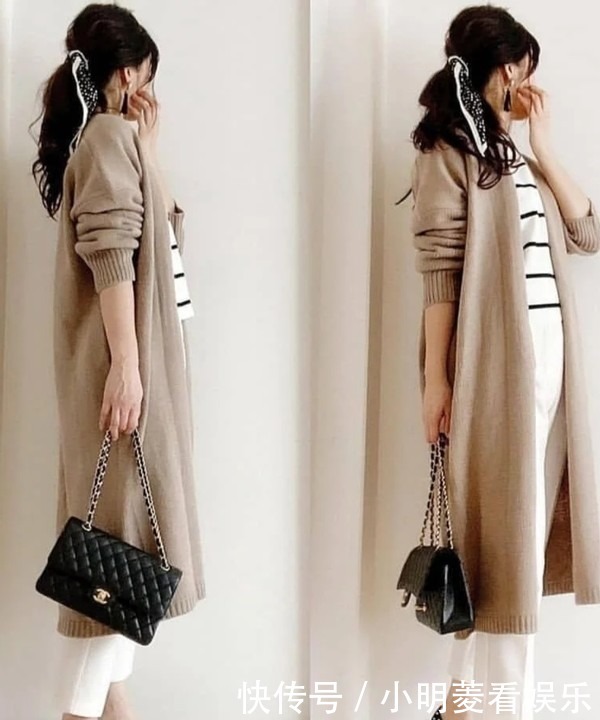 人手几件的针织长开衫,学日本博主的一衣多穿,旧衣玩出新时尚