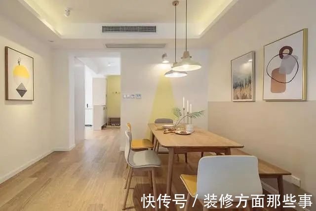 二居室|85m2 原木风二居室,玄关柜分割洗衣房和玄关