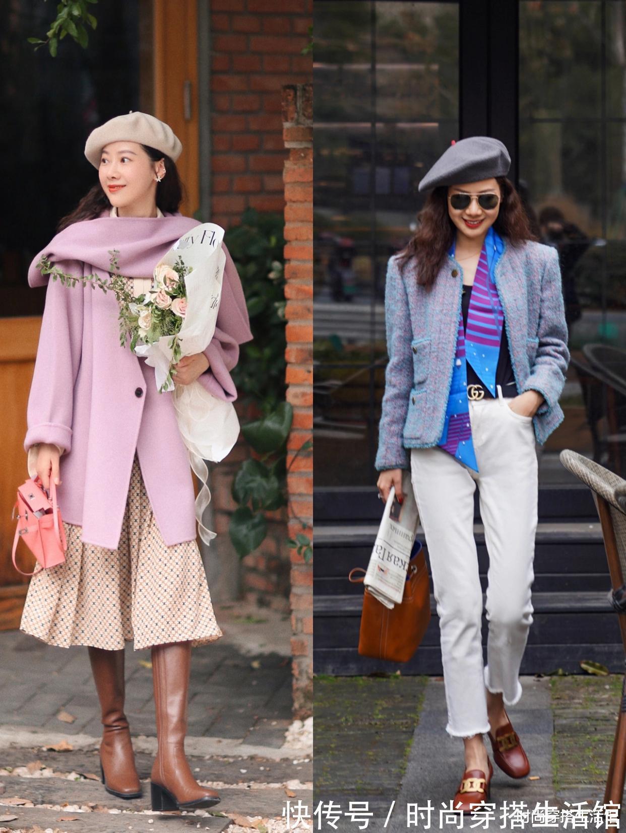 亮色系 过年了别只会穿黑白灰,学习她的配色技巧,穿出满满高级感