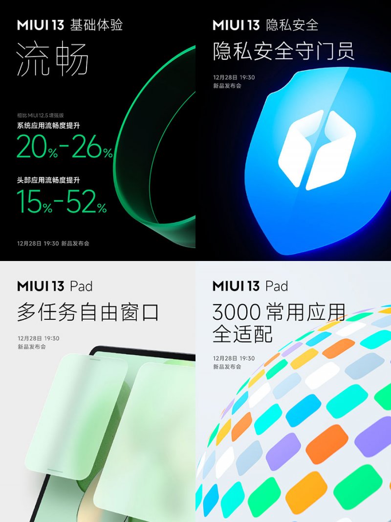 稳定版|MIUI13官方预热汇总：聚焦基础体验优化 更快更稳 手机+平板全升级
