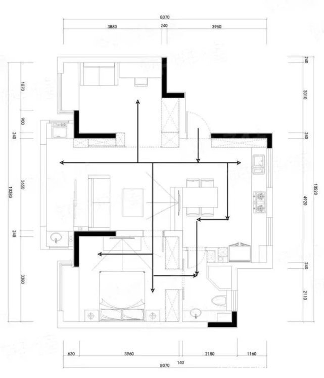 隔墙|74平现代风一居室拆掉厨房隔墙换来大客厅,水泥墙水泥地简单耐看