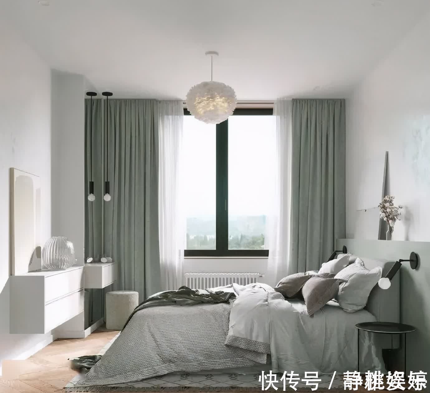 实木|参观邻居的小两居,一进门就被玄关迷住了,薄荷绿点缀空间真清爽