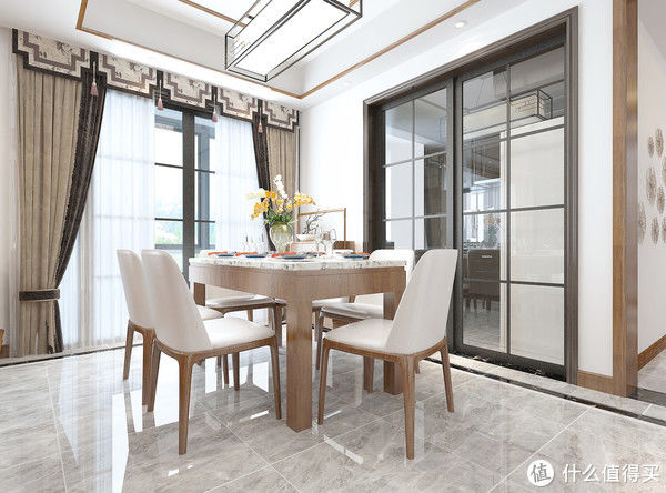 中式风格|横厅户型真的很舒服,看它的客厅就知道了,采光效果很好,有格调