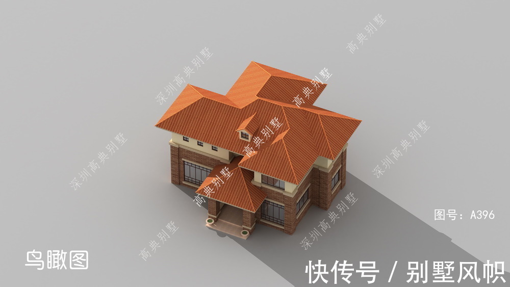 小别墅|实用的欧式小别墅,立面层次丰富,整体实用适合乡村盖房。