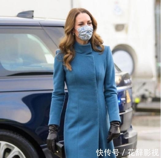 凯特王妃真懂时髦，深蓝大衣都能够穿出如此优雅感