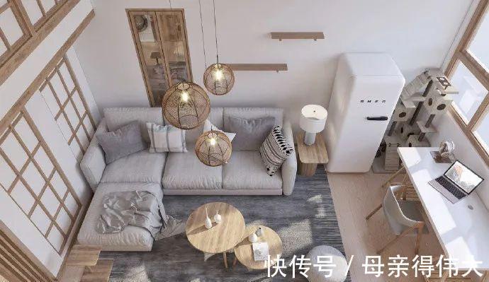 祥和感|35平米小户型loft日式原木风,一进屋就很亲切,家居氛围好棒!