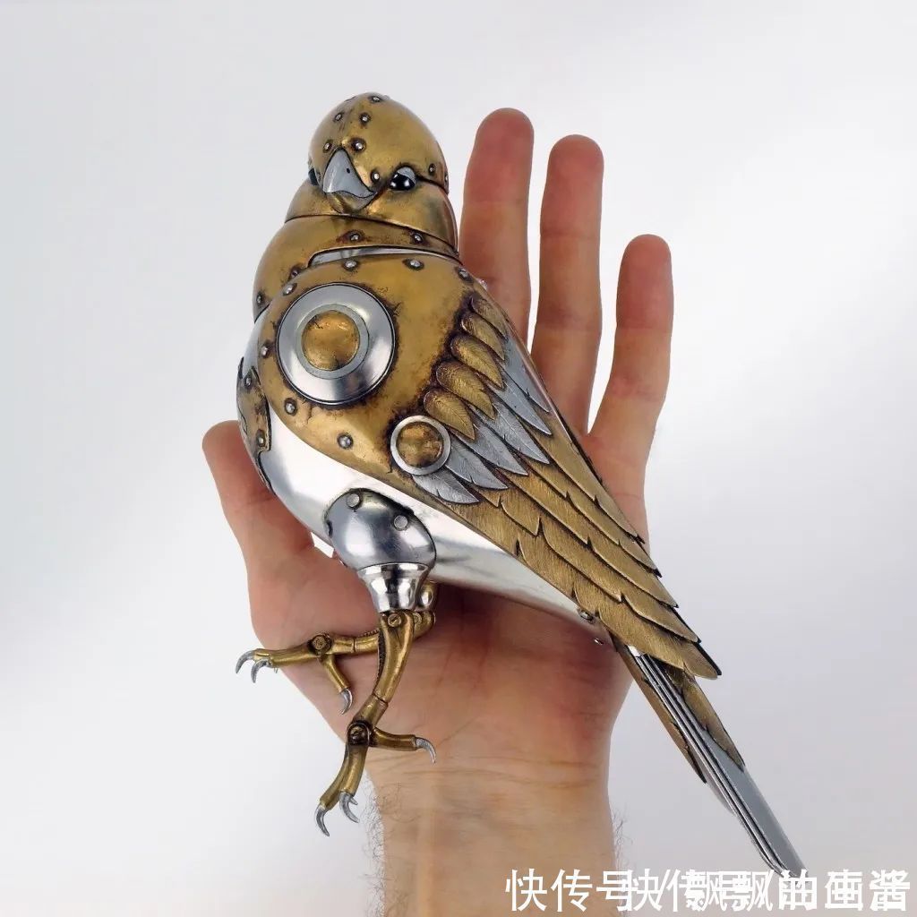 雕塑家$雕塑家收集废铁,打造朋克风金属动物,制作过程和作品都非常酷