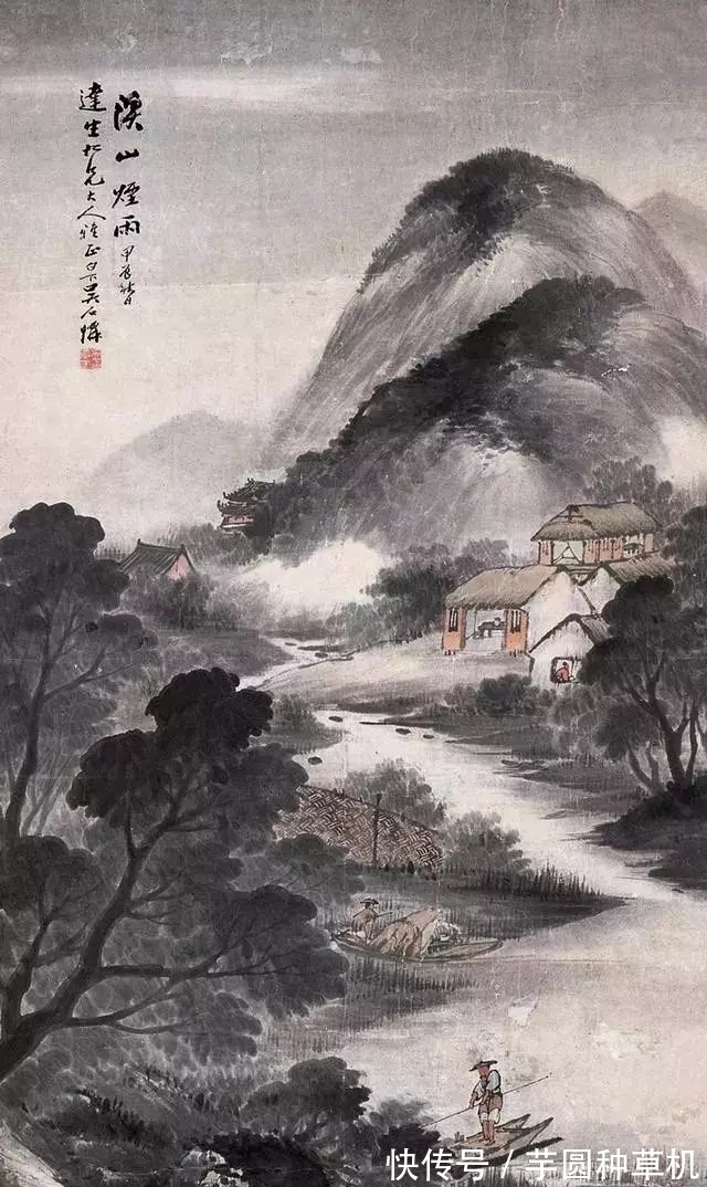 山水画@海派山水画大家|吴石仙的烟雨蒙蒙