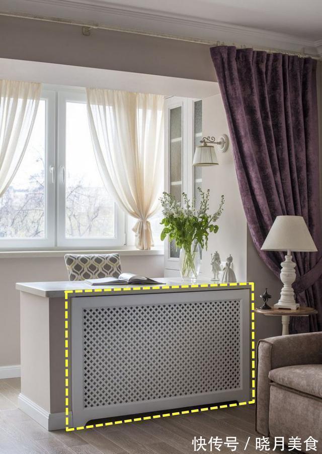 矮墙|有点意思,客厅和阳台之间砌矮墙,暖气片藏在这里,书桌也有了