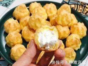 芋泥|做法超简单的『奶油小泡芙』，一口一个，太满足了！
